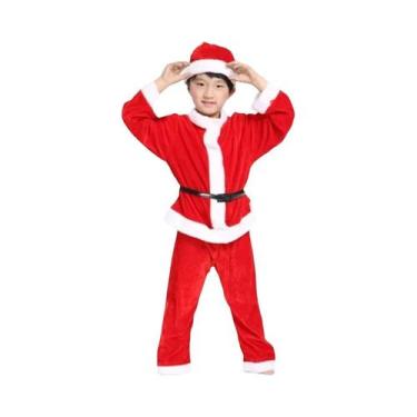 Imagem de Fantasia De Papai Noel Vermelha Para Crianças, Conjunto De Cosplay Par