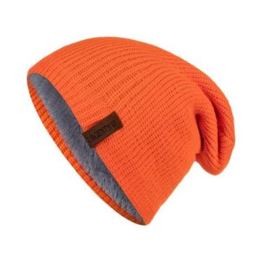 Imagem de Gorro De Inverno Unissex Forrado Com Pelúcia, Tricotado, Quente, Boné 