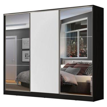 Imagem de Guarda Roupa Casal Madesa Zurique 3 Portas de Correr Espelho