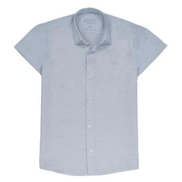 Imagem de Camisa Manga Longa Infantil Menino em Linho Azul Ogochi-Masculino