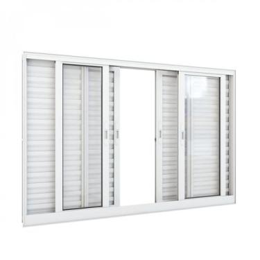 Imagem de Janela de Correr Veneziana Alumínio 6 Folhas 100x150cm Branca Lucasa C