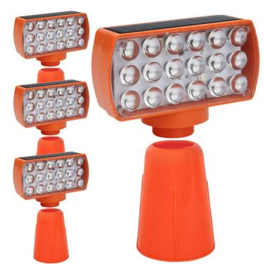 Imagem de Sinalizador Solar Viario Kit 4 Duas Cores Cone Alerta Seguranca Noturna Obra Alerta Emergencia Rodovia Estrada Transito