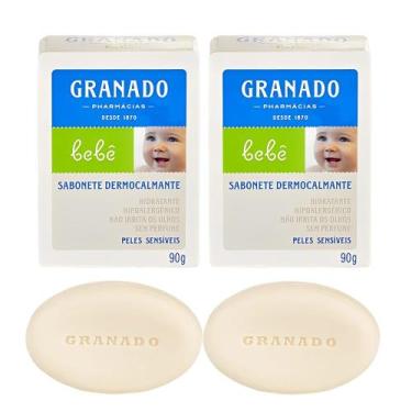 Imagem de Kit 2 Sabonete Bebe Granado Infantil Dermocalmante Tradicional Base Ve
