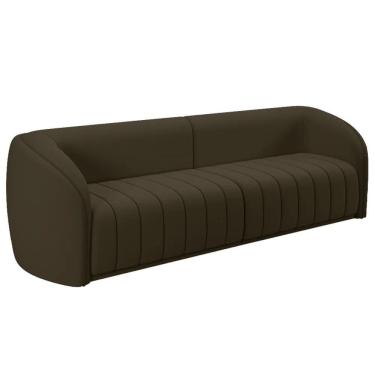 Imagem de Sofá Living Decorativo 4 Lugares 332cm Meris Z32 Veludo Marrom - Mpozenato