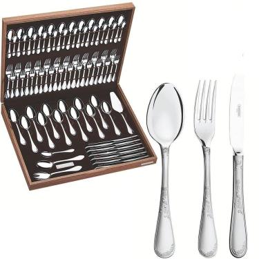 Imagem de Faqueiro Tramontina Renascença Em Aço Inox Com Facas Detalhes Em Alto Relevo No Cabo 76pç 66929300