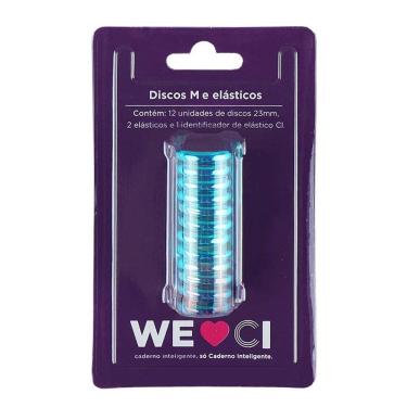 Imagem de Kit Discos M e Elásticos para Caderno Inteligente CI231016 Azul Metálico - CI