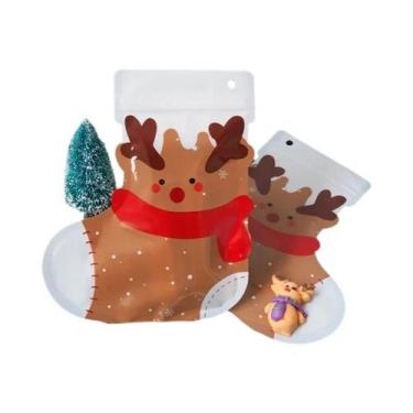 Imagem de Sacos De Presente Em Forma De Meias De Natal 12 24pcs Com Fecho Reutil