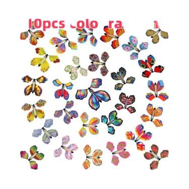 Imagem de Brinquedo Borboleta Mágica Voadora De Corda 10 Peças Movida a Elástico