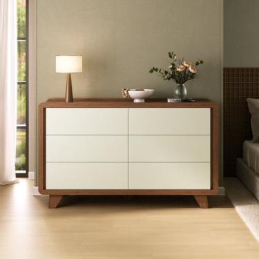 Imagem de Cômoda para Quarto 6 Gavetas MDF Mabel - FD