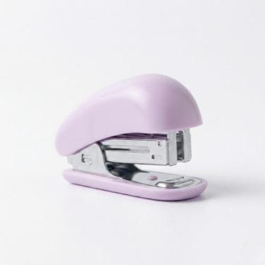 Imagem de Grampeador De Metal Pequeno 15 Folhas Para Mesa Escritório Tons Pastel