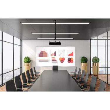 Imagem de Quadro Branco Lousa Projeção e Escrita 2,50 X 1,20 C/ Suporte e Kit In