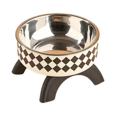 Imagem de Tigela Elevada Antiderrapante De Aço Inoxidável Para Cães E Gatos Pequ