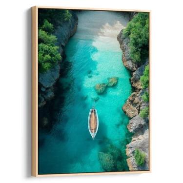 Imagem de Quadro Mar Azul Além do Portal Florido - Mioquadros, 200x130 cm, Natur