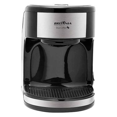 Imagem de Cafeteira Britânia Duo Coffee Preto 2 Xícaras Aço Inox Bandeija Filtro Removível