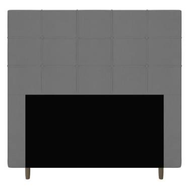 Imagem de Cabeceira Cama Box Casal Leiria 140cm Suede Cinza - Abmaza