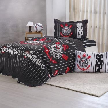 Imagem de Kit Colcha Solteiro Times de Futebol 100% Poliéster 160x220cm Bene Casa