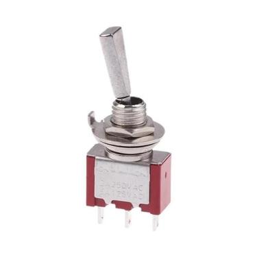 Imagem de Chave Seletora De 3 Pinos 3/2 Posições Com Trava on off on DPDT SPST D