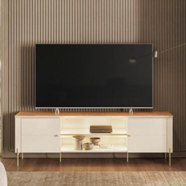 Imagem de Bancada De Sala Com Divisórias Interna 2 Portas - Mais de Casa, Off Wh