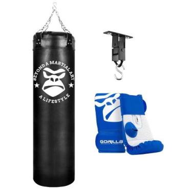 Imagem de Saco Pancada Profissional Boxe 120 Cm + Luva Bate Saco Pro Muay Thai +