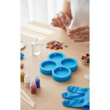 Imagem de Molde Silicone 4 Chaveiros Redondo 5cm Resina Brilhante - Congratulati