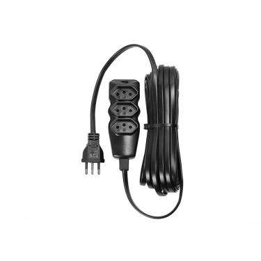 Imagem de Extensão Elétrica 3 Tomadas PP Plano 3x0 75 10m 10A 250V NBR 14136 Preto Vinik
