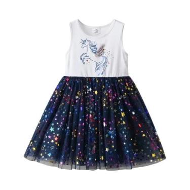 Imagem de Vestido De Verão Azul Marinho Sem Mangas Para Meninas De 7 a 12 Anos, 