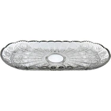 Imagem de Prato Bolo Oval Home&co Eco Crystal 3x33x15cm Boleira - HOME & CO