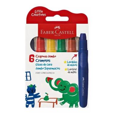 Imagem de Giz de Cera Jumbo Faber-Castell Supermacios Lavável de Mãos Retrátil c