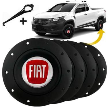 Imagem de Jogo 4 Calotas Central Fiat Strada Uno Aro 13 14 15 Amarok - GFM