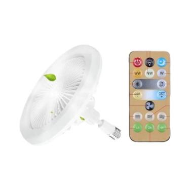 Imagem de Ventilador De Teto Inteligente 3 Em 1 Com Controle Remoto Base De Lâmp