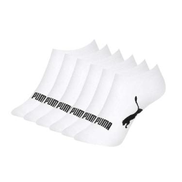 Imagem de Kit 6 Pares Meia Puma Sapatilha Invisível Algodão Adulto, Branco, 34-3
