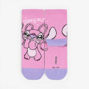 Imagem de Meia Lupo Disney Ku Stitch - Infantil - Rosa - 2429, Rosa, 24/29
