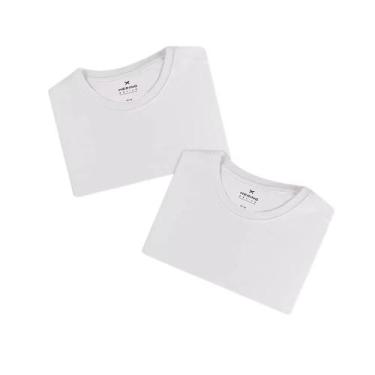Imagem de Kit 2 Camisetas Hering Slim Básicas Feminina - Branca, GG
