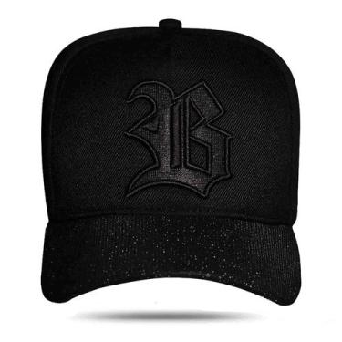 Imagem de Boné Blck Brasil Snapback Aba Curva Com Brilho Shine, Preto, UN