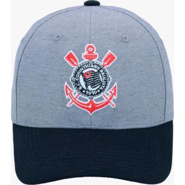 Imagem de Bone corinthians bordado frontal cinza claro supercap