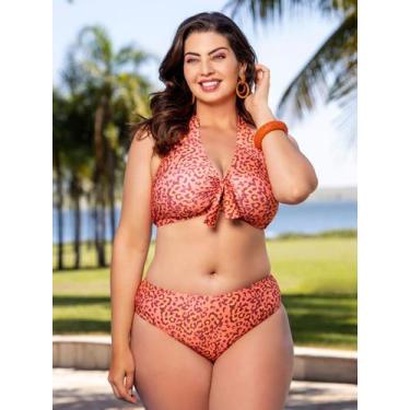 Imagem de Biquíni Plus Size Top Com Bojo, Tanga Sunquíni Estampado - Mania De Pr
