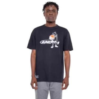 Imagem de Camiseta AND1 Basquete Street Masculina Player Preta - And 1, Preto, M