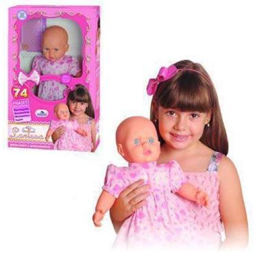 Imagem de Boneca larissa fala 74 frases educacionais com porta retrato na caixa 