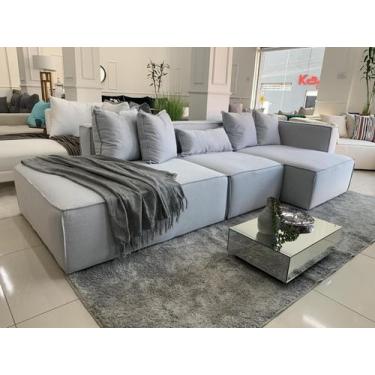 Imagem de Sofá Modular 3,00 Chaise Modulado Linho Modular - LAR PREMIUM