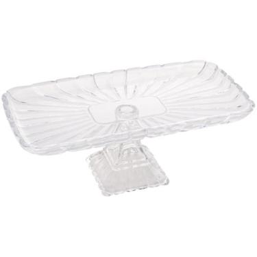 Imagem de Prato para Bolo de Cristal Lyor Retangular - Quadratta 35,8x18,4cm