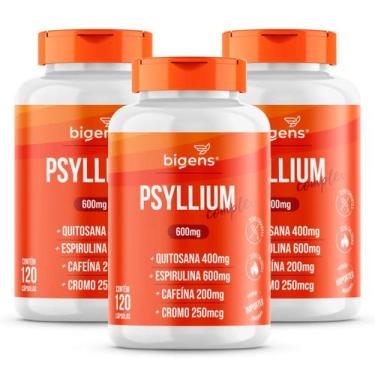 Imagem de 3x Psyllium Complex Bigens 120 Capsulas -, Sem Sabor