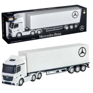 Imagem de Caminhão Baú Mercedes Benz de 50cm Grande Brinquedo Infantil Resistent