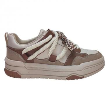 Imagem de Tênis Feminino Ramarim Chunky Cadarço de Corda 2594204, Bege, 37