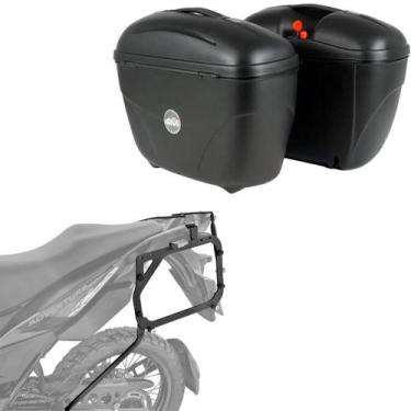 Imagem de Par Baú E21 Givi + Suporte Lateral Honda Sahara300 Scam - Givi_e_Scam