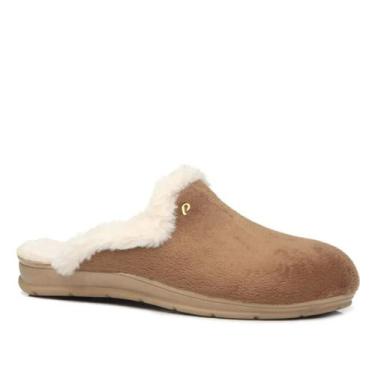 Imagem de Pantufa Feminina Pegada Pelo Interno Suede 266005, 35, Terra