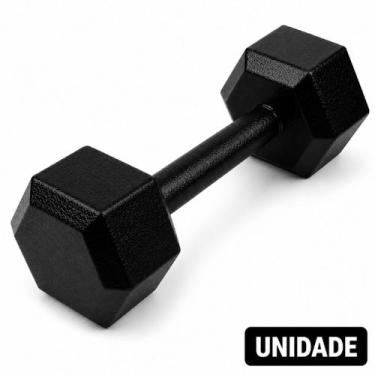 Imagem de Halter Sextavado Pintado 1Kg Unidade Academia Musculação Treino Fitnes
