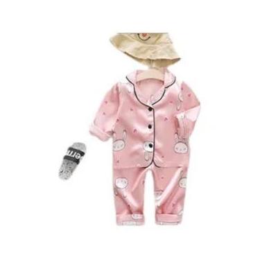 Imagem de Conjuntos De Pijamas De Seda Para Bebês Meninas E Meninos Com Estampa 