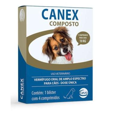 Imagem de Vermifugo Ceva Canex Composto para Cães - Embalagem com 4 Comprimidos