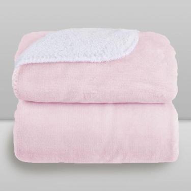 Imagem de Cobertor Microfibra Plush Com Sherpa Rosa - Laço Bebê