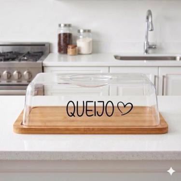 Imagem de Porta Alimentos com Tampa de Acrílico (24 cm) Queijo - Lyor, Queijo